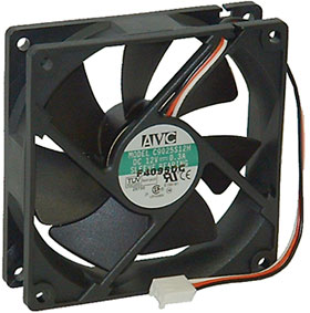 12VDC, 3-5/8in. Square  X 1in. AVC Box Fan